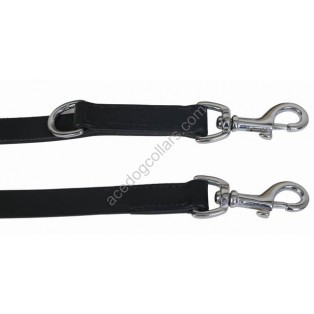 80" (200 cm) Bridle Leather POLICE STYLE DOG TRAINING LEAD ADJUSTABLE with Chrome fittings. (Black)